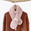Soft Waxy Wind Thickened Solid Color Fluffy Scarf To Keep Warm Imitation Rex Rabbit Hair Cross Scarf Plush Collar Women