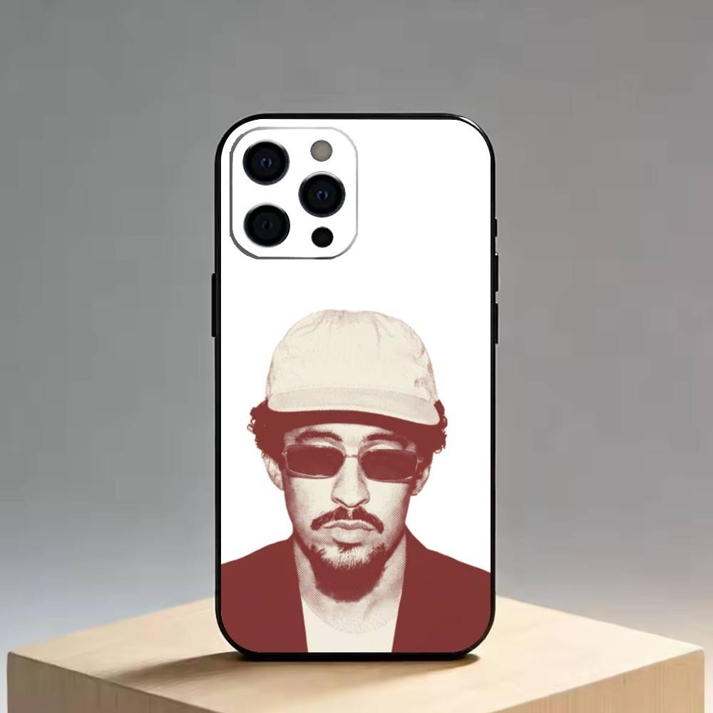 Bad Bunny Чехол для телефона для iPhone 17,16,15,14,13,12,11 Plus,Pro Max,XS,Мягкий силиконовый черный чехол