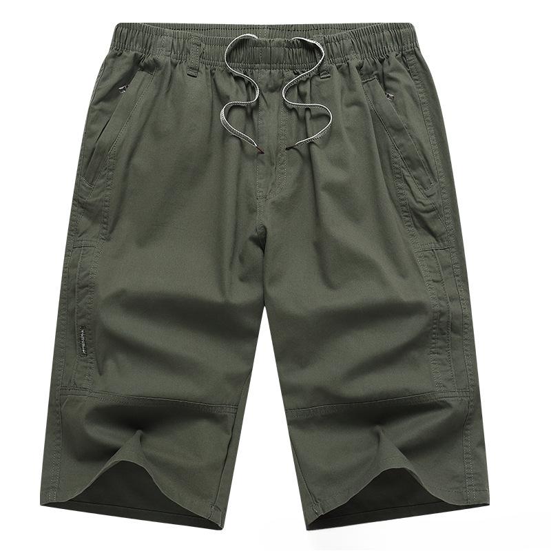 Летние укороченные мужские хлопковые шорты свободного покроя, прямые, повседневные рабочие шорты, брюки мужские