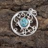 Кулон из голубой медной бирюзы, Кулон из драгоценного камня ручной работы, Кулон из стерлингового серебра 925 пробы, Антикварное украшение, Для подарка на помолвку