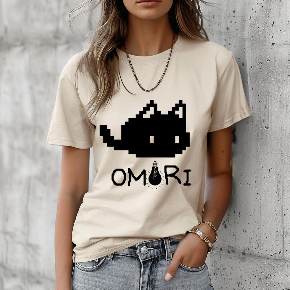 Футболка Omori для подростка Ретро Психоделическая 2000-е Женская Дышащая харадзюку футболка каваи Готическая Удобная Винтажная эстетика 2000-х