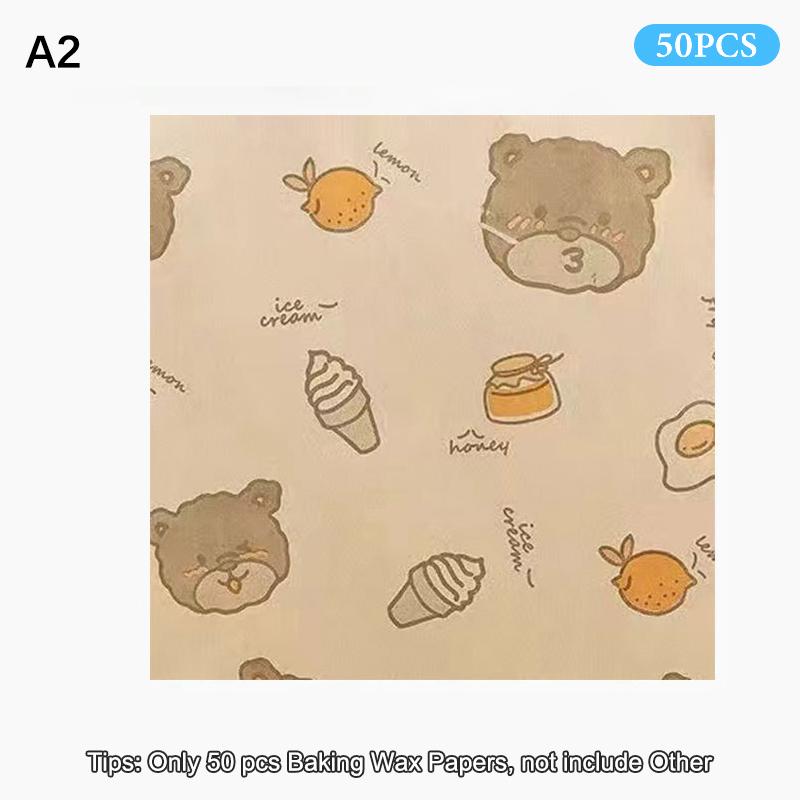50 шт. Пищевая вощеная бумага для выпечки, Квадраты бумаги с клубничным и цветочным узором, Антипригарная бумага для обертывания тортов, бургеров, чипсов