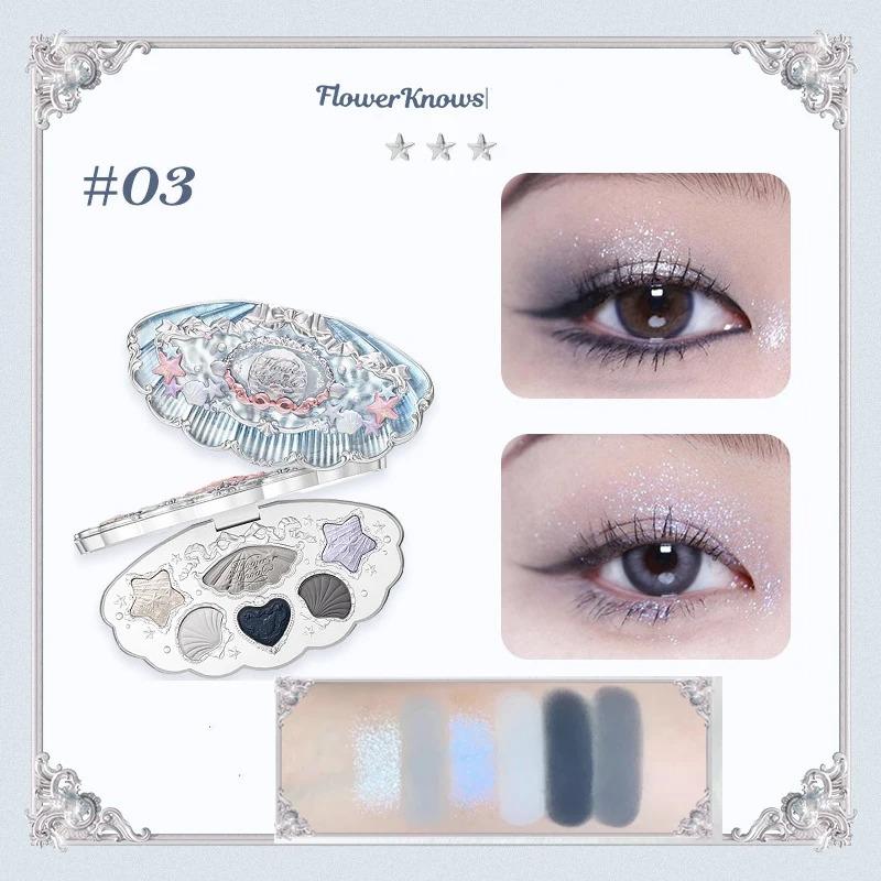 Flower Knows Клубничная Рококо Палитра теней для век с прессованными блестками 5 цветов Кремовая текстура Натуральный бронзовый Косметические тени для век