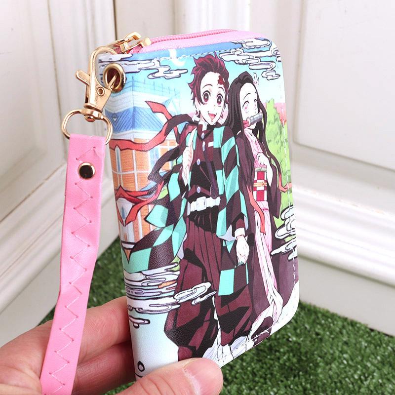 Япония мультфильмы комиксы Клинок рассекающий демонов товары маленькие кошельки для мужчин и женщин кошельки для мелочи 7542