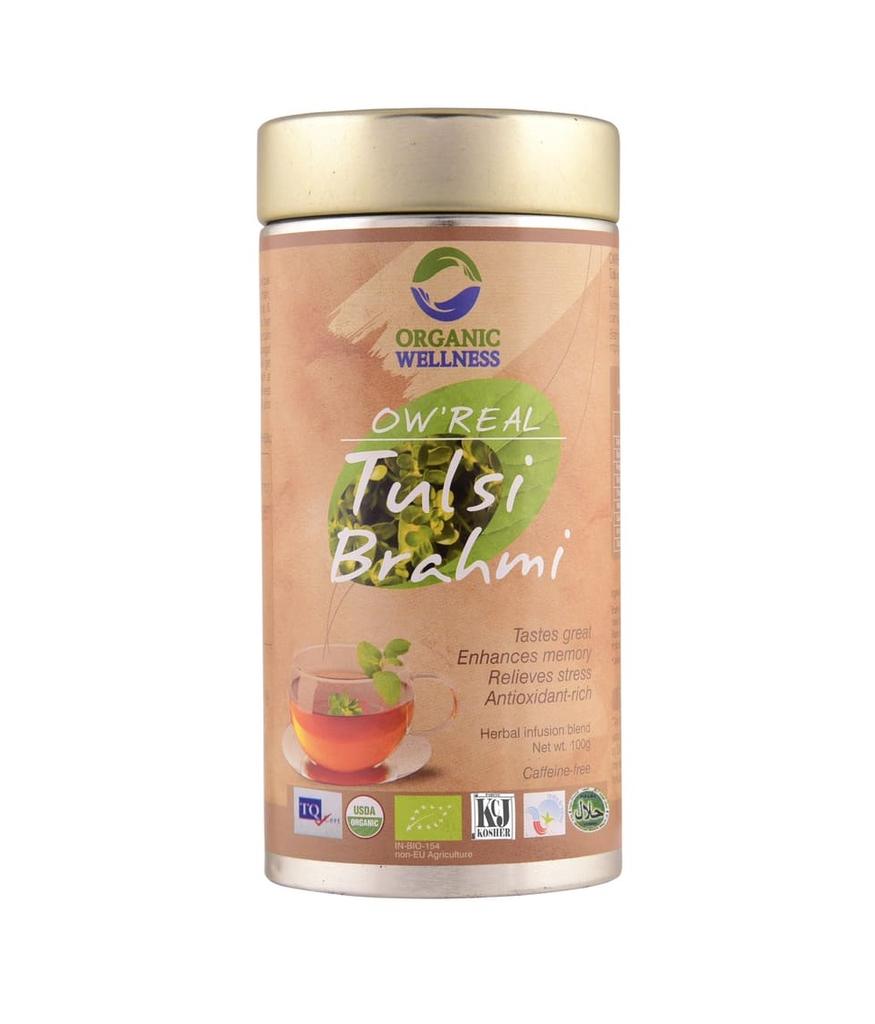 Чай с Тулси и Брахми (100 г), Tulsi Brahmi Tea,  Organic Wellness