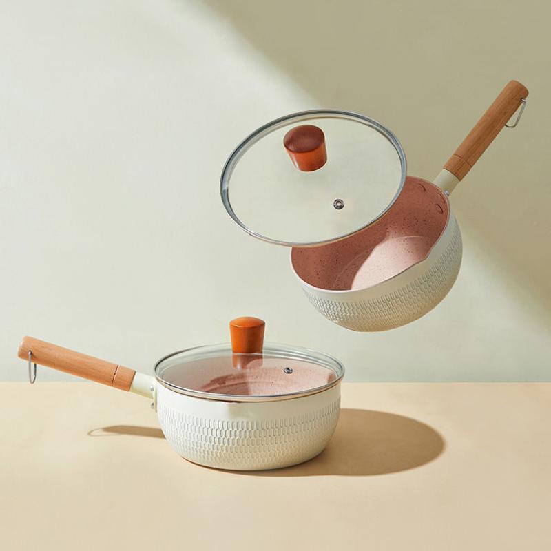 Японская каменная сковорода Майфан для снега, антипригарная сковорода, домашняя лапша, приготовление лапши быстрого приготовления, маленькая кастрюля, индукционная плита, кастрюля, маленькая кастрюля, кастрюля для молока, кастрюля