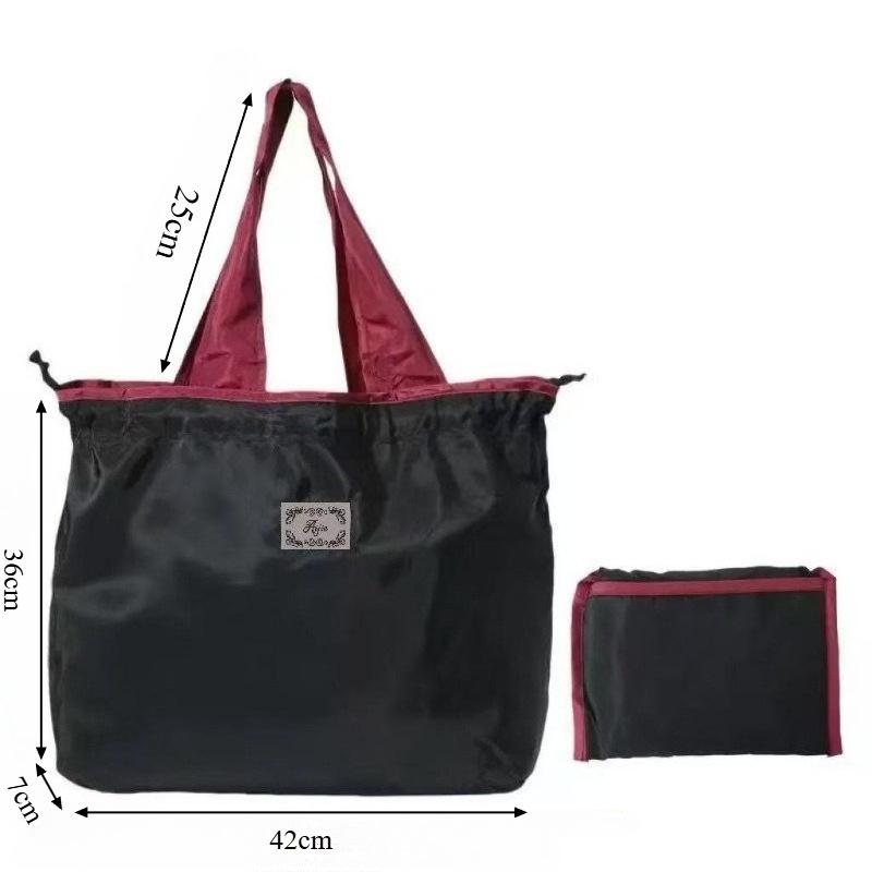 Экологичная водонепроницаемая складная сумка для покупок с затягивающимся шнурком и плечевыми ремнями