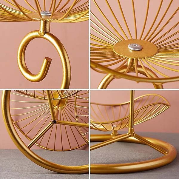 Iron Fruit Plate Living Room Home Fruit Plate Candy Bowls Nordic Three-layer Snack Shelf Rack Geometric Multi-layer Fruit Plate Basket Snacks Tray