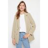 Light Khaki Double Button Lined Blazer Woven Jacket Tctaw22ck0013