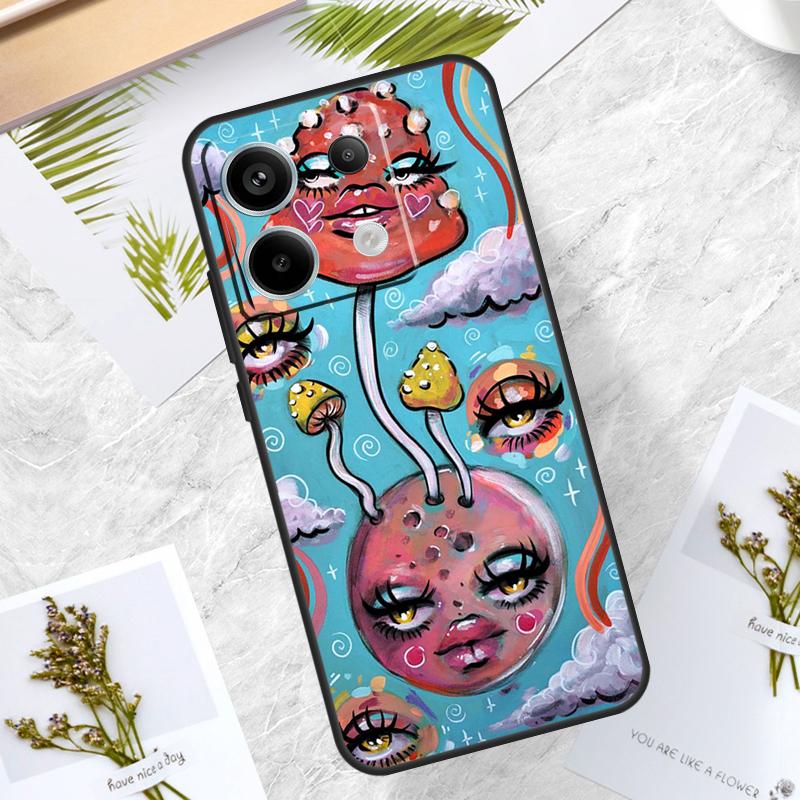 Indie Kids Aesthetic Hippie Acid Trip Case For Xiaomi Redmi Note 13 Pro 14 12 11 10 15 Pro Plus Redmi 15C 10C 12C 13C 14C Cover