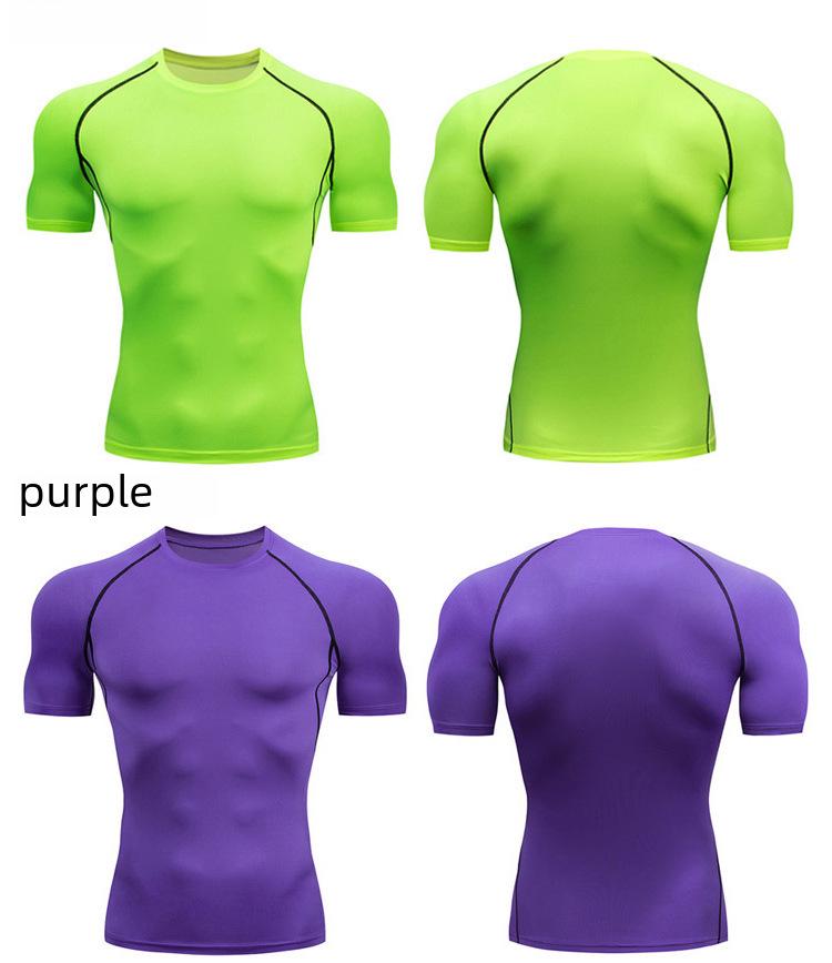 Мужская быстросохнущая компрессионная спортивная футболка с коротким рукавом — высокоэластичная, дышащая для баскетбола и фитнес-тренировок