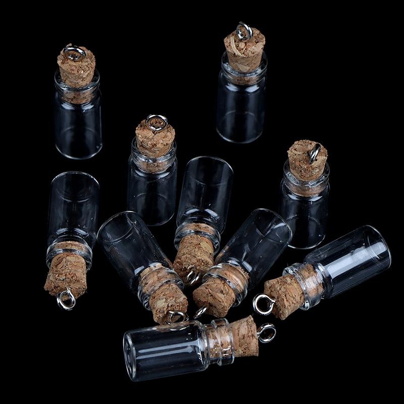 10шт мини-стеклянные бутылки, маленькие флаконы, пробковые стеклянные банки, многоразовые пробковые стеклянные бутылки