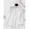 Women Fashion Solid Knitted Sweaters Vintage Long Sleeve Zip-up Basic Half Turtleneck Sweater Female Pullovers Chic Casual Tops