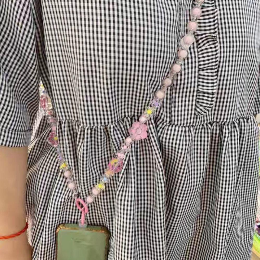 Цветочный бисерный цветок кроссбоди шнурок конфетного цвета бисерная цепочка кроссбоди аксессуары для телефона