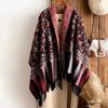Cashmere Winter Scarf Women Warm Thick Pashmina Designer Ethnic Style Print Scarf Wraps Coldproof Windproof Blanket Shawls