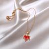 Autumn Maple Leaf Pendant Necklace - High-End Niche Design for Women