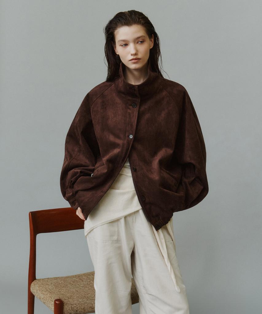 SIYAZU Siot4213 Suede High-Neck Blouson_Brown