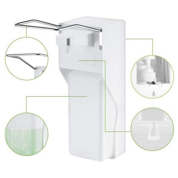 Public Area Use Plastic Automatic Soap Dispenser Elbow Pressure Wall-Mount for Disinfection Liquid in Hospitals SchoolsMalls