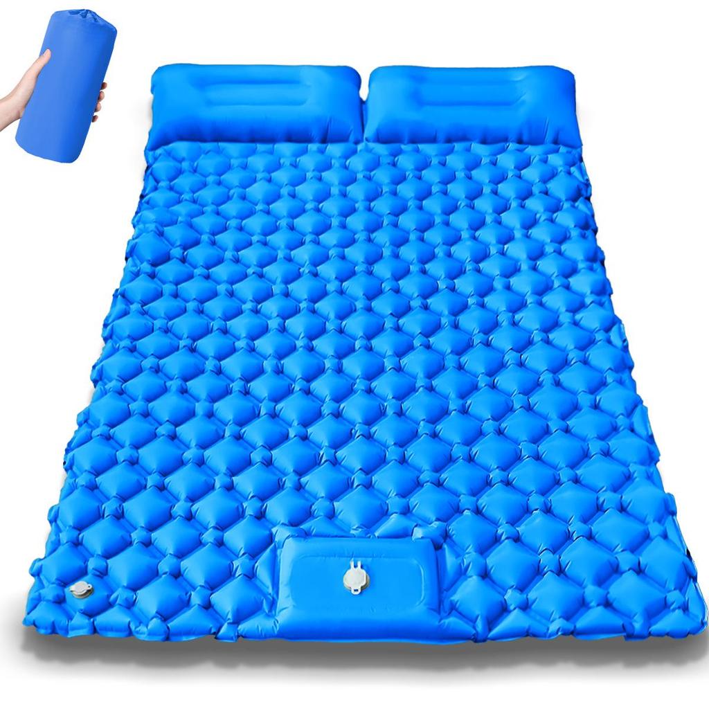 Надувной туристический коврик из ТПУ с ножным насосом - Портативный и складной для использования на природе, на пляже или для пикника.