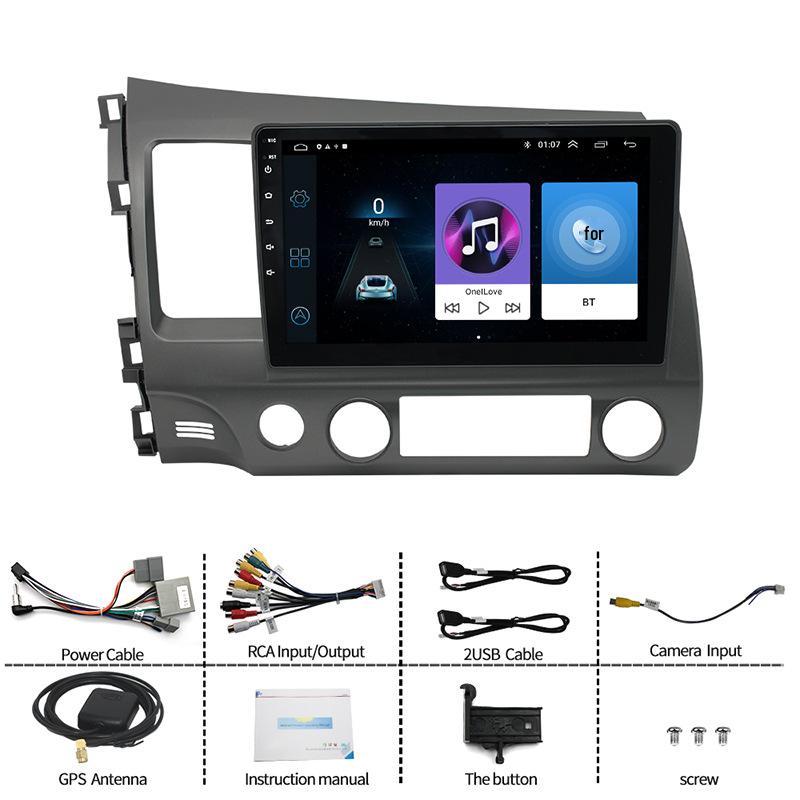 10.1-inch Android GPS Navigation Radio with Wireless CarPlay for Honda Civic 2006-2011, 2GB+32GB.