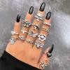 17KM Gothic Punk Steampunk Heart Butterfly Skull Ring Sets Party Jewelry 2021