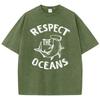 Respect The Coeans Printed Men'S Tshirt Lovely Loose Fitting T-Shirt Outdoor Retro T-Shirts Holiday Outdoor Short Sleeved
