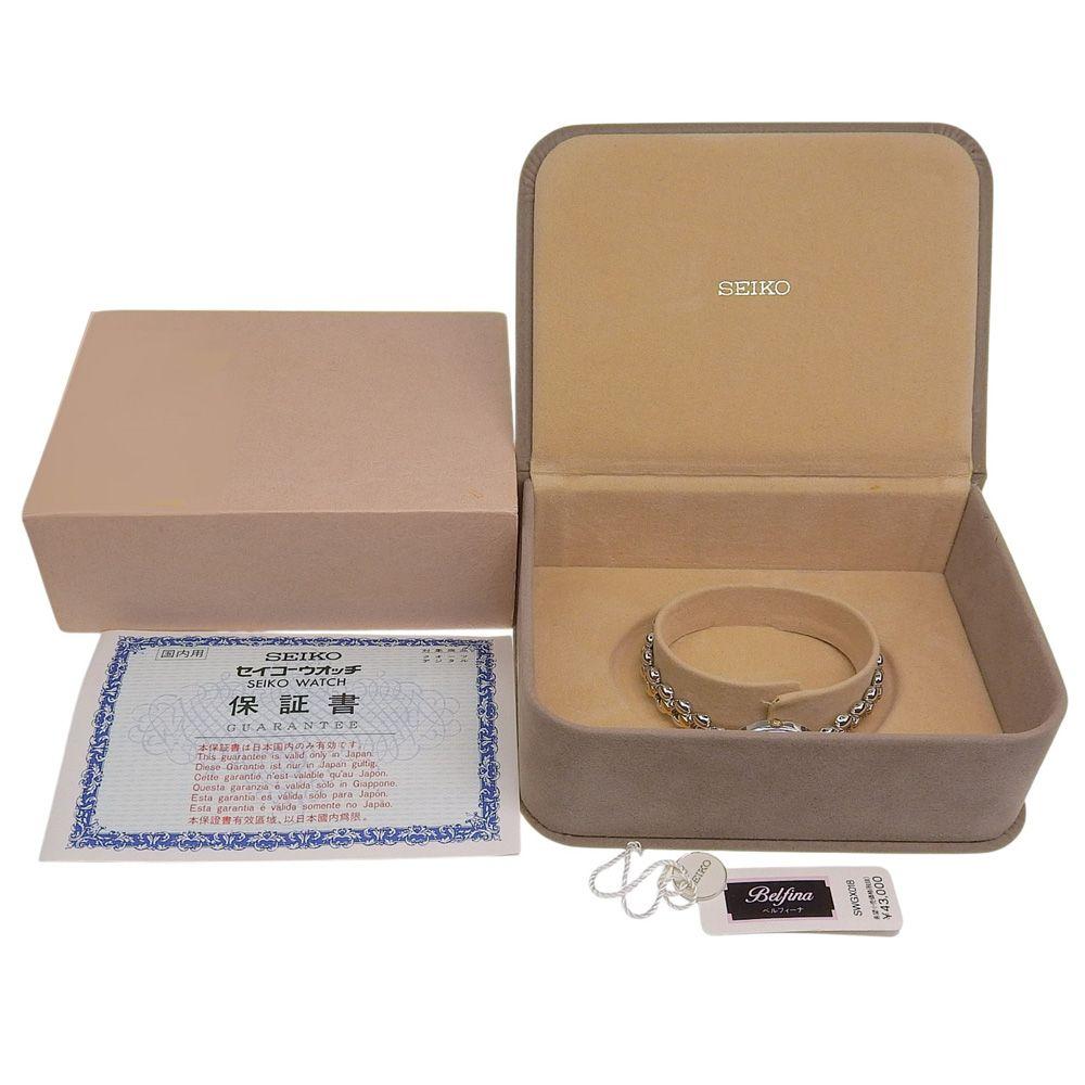 Used [SEIKO] Seiko Belfina 1F21-5B00 SWGX018 Stainless Steel Quartz Analog Display Ladies White Dial Watch
