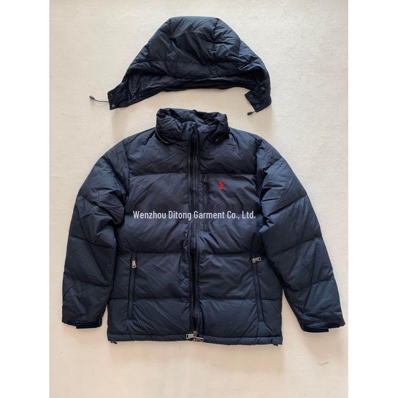 RL Военная лошадь Вышитая ветрозащитная водоотталкивающая пуховая куртка с капюшоном для мужчин и женщин