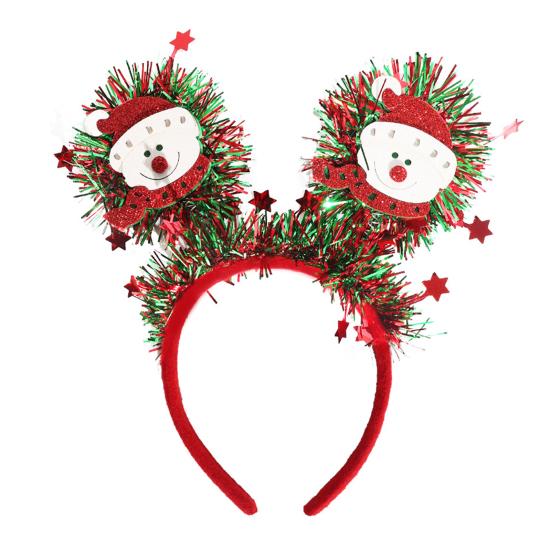 Рождественский ободок для волос для женщин, девочек, праздничный, с елкой/оленем/снеговиком/колокольчиком, аксессуар для волос с мишурой для рождественской вечеринки, сувенир
