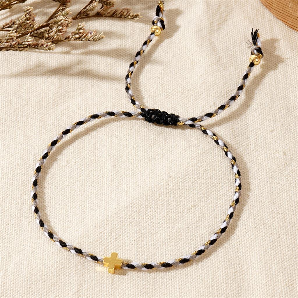 Многоцелевой ретро-стиль богемы, хлопковая веревка, кресты, браслет, регулируемый, многослойный, для мужчин и женщин