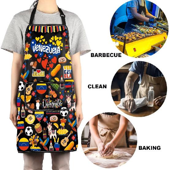JNIAP Venezuelan Kitchen Apron Venezuela Lover Gifts Venezuelan Chef Gift Venezuela Flag Apron