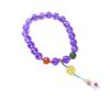 Women's Light Luxury Amethyst & Yellow Plum Blossom Beaded Bracelet with Crystal Pendant