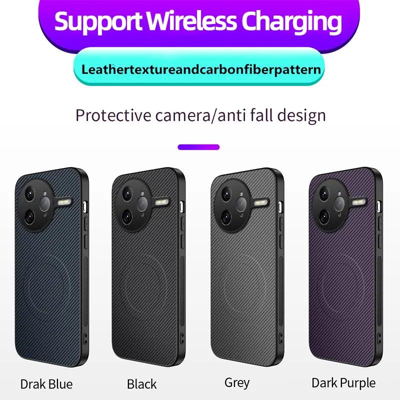 Carbon Fiber Wireless Charging Magnetic Cases For Poco F7 Ultra F6 Pro Lens Protection Silicone Soft Bumper Cover Phone Case