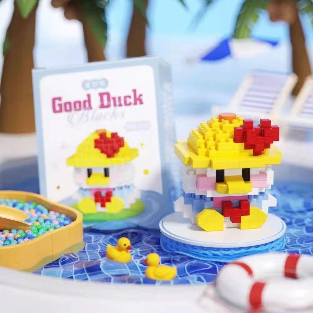 Милые утки серии животных микро-блоки дрели собирать вентиляторы развивающие игрушки для детей