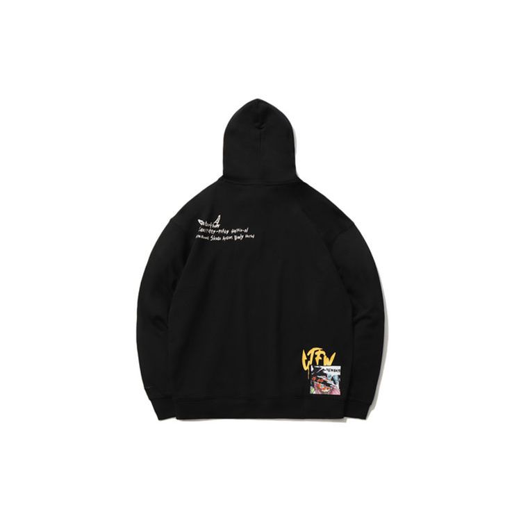 Li Ning Sports Fashion Series Повседневный пуловер с рисунком Толстовка унисекс свитшот Черный AWDR506-7