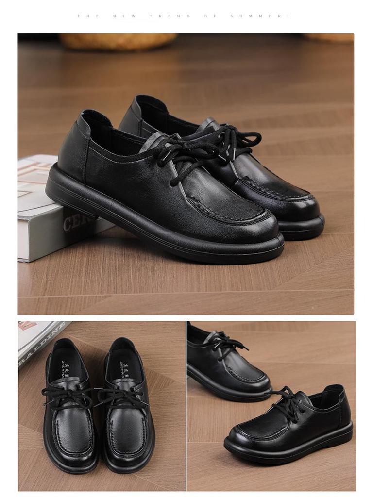 Женские повседневные туфли из натуральной кожи с мягкой подошвой - Нескользящие, Удобные, Одинарные туфли для весны и осени.