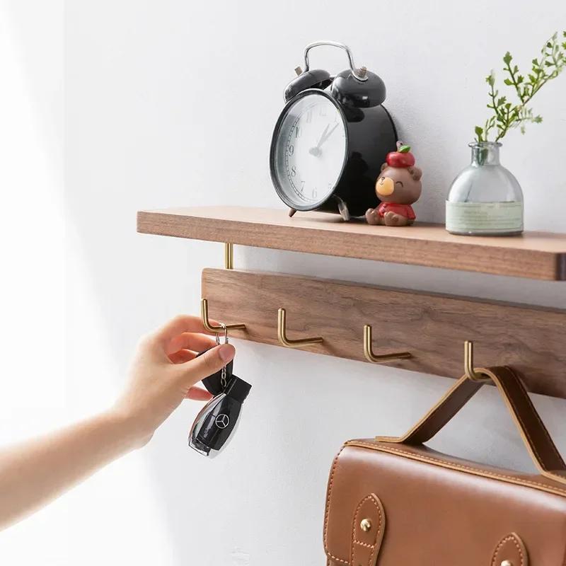 Деревянная вешалка для одежды в гостиной, крючок для настенной вешалки для одежды в винтажном стиле, роскошная офисная мебель для дома