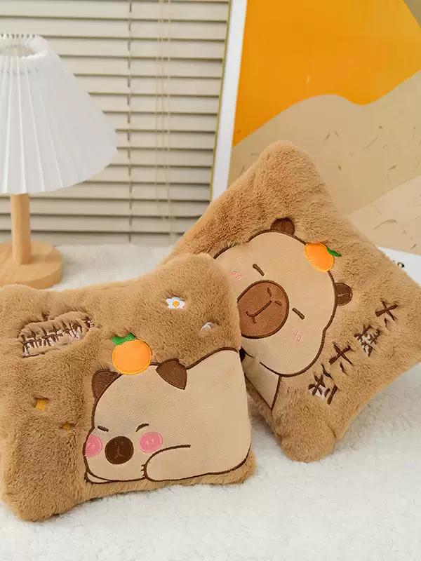 Hot Water Bottle, Detachable and Washable, Explosion-Proof, Rechargeable, Thickened, Explosion-Proof, Cartoon Design, for Warming Feet and Hands