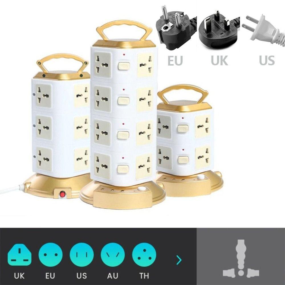 Universal Outlet Power Strip Rotating Plug Power Board Surge Protector Multi-Plug Outlet Travel