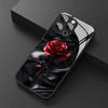 Чехол для телефона из закаленного стекла с абстрактным рисунком красной розы для iPhone 17 Pro Max 16 15 14 13 12 11 Pro 16E 17 Air 7 8 Plus XR X