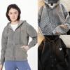Women's Sweatshirt Hoodie Fashion Loose Waffle Top Solid Color Long Sleeve Cardigan Jacket