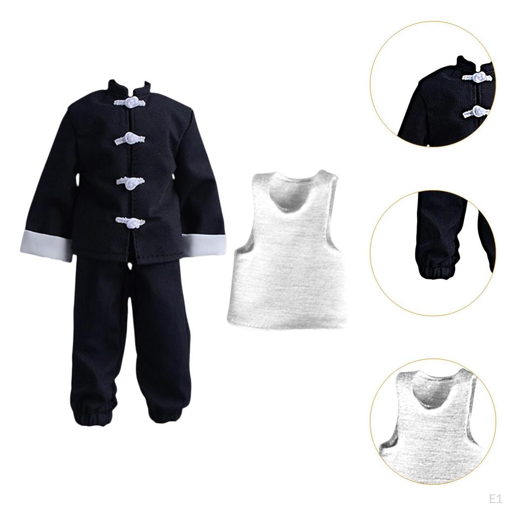 3 Pieces 1/12 Coat and Pants Vest, Handmade Doll Clothes, Miniature Clothing Costume for 6 Inch Male