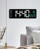 16-inch large-screen digital wall clock temperature date week display remote control double alarm clock 12/24H LED wall clock