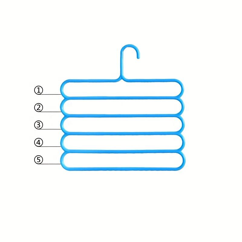 5-слойная вешалка для брюк Пластиковая многослойная стойка для брюк - Компактная, Противоскользящая и Регулируемая конструкция для организации одежды, шарфов и аксессуаров