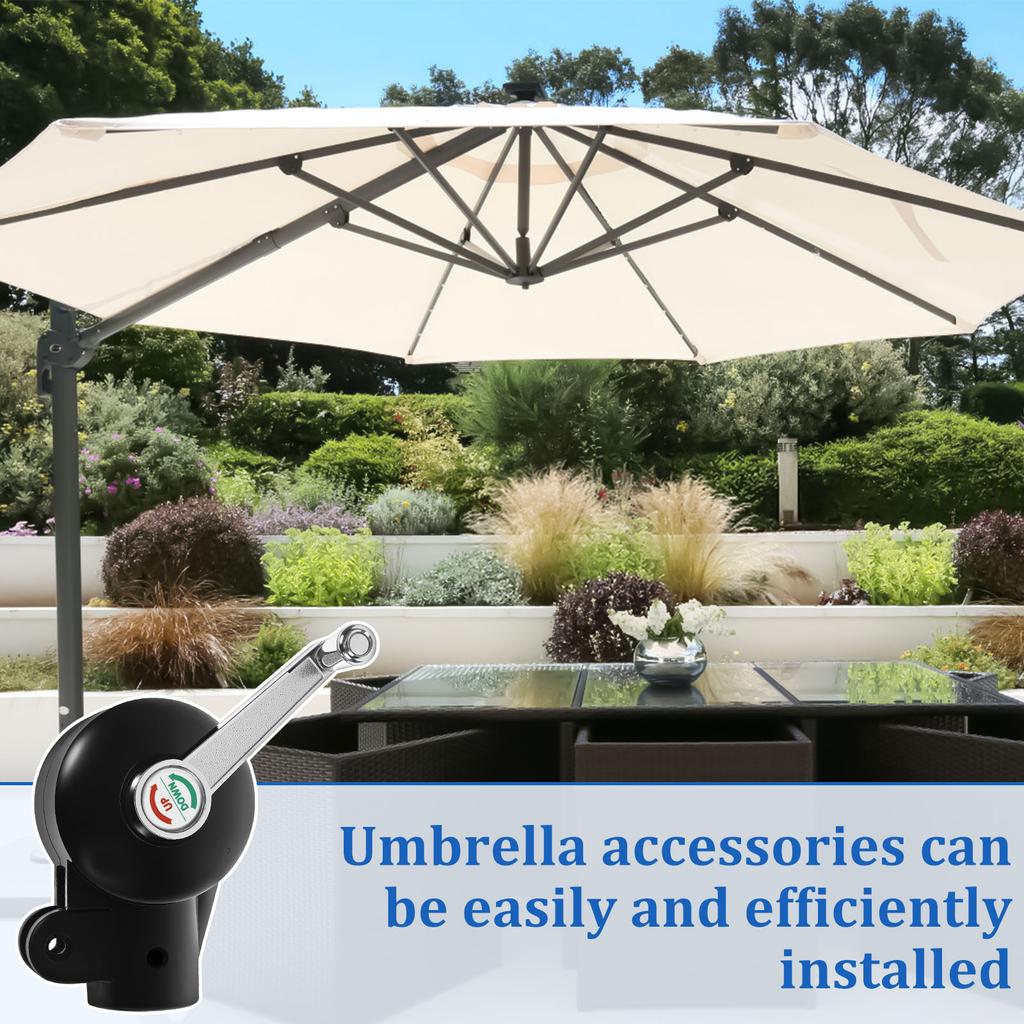 Patio Umbrella Accessories Outdoor Parasol Replacement Part Umbrella Robust Hand Crank System Easy Install Steering Mount Paraso