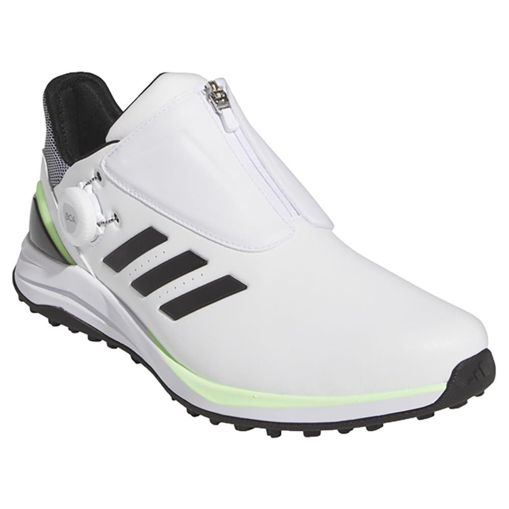 Мужская обувь для гольфа Adidas Golf Solar Motion Boa 24, размер 3E, бело-черная с зеленым блеском, 27,0 см,