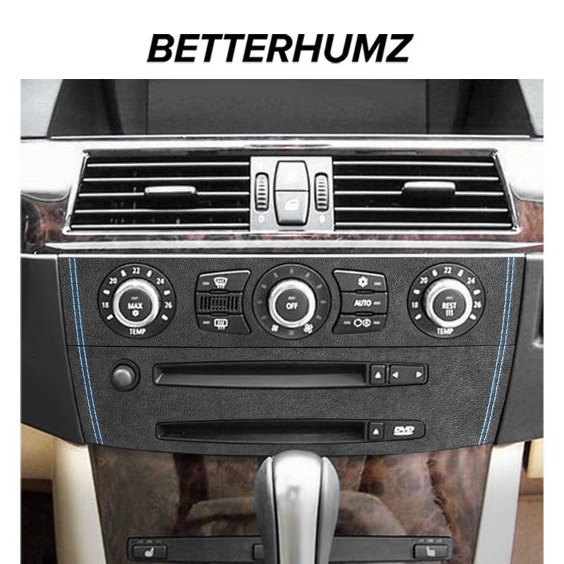 QTPC8 For BMW E60 Series 5 Made of Alcantara Car Interior Center Console CD Panel Trim Frame Performance Stickers Tuning Accessorie