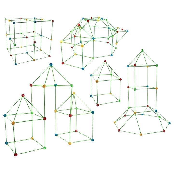 House Base Building Kit Tent Glowing Straws Construction Set