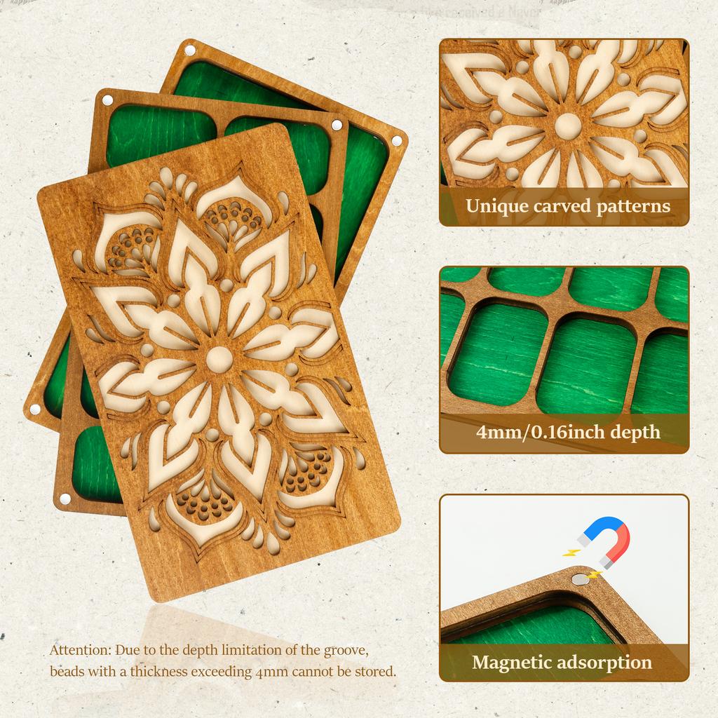 Лоток для классификации бусин Уникальные резные узоры Магнитная крышка Многофункциональная доска для бисера для изготовления ожерелий и браслетов