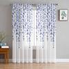 Cherry Blossom Flower Spring Sheer Window Curtains For Living Room Kitchen Children Bedroom Voile Hanging Curtain